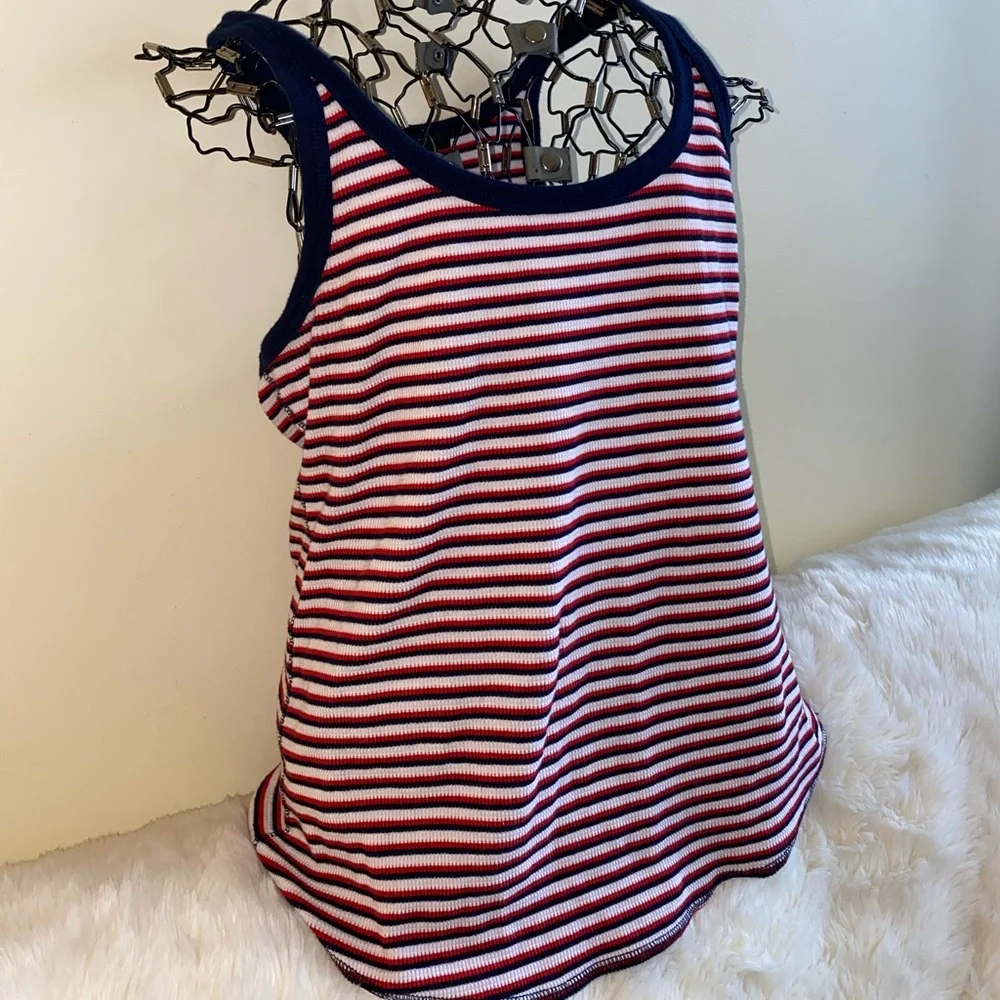J. Crew American Stripe Racer Back Ribbed Tank Size XL